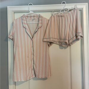 Nordstrom Pink and White Striped Pajama Set